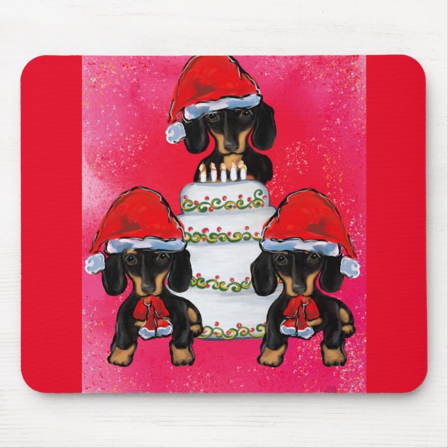 Christmas Doxies Mouse Mat (Front)