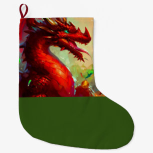 Christmas Dragon 1 Large Christmas Stocking