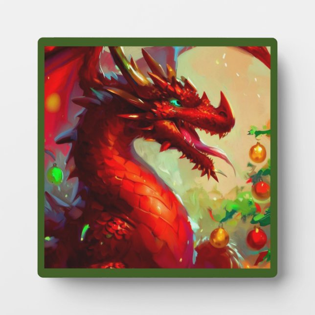 Christmas Dragon 1 Plaque (Front)