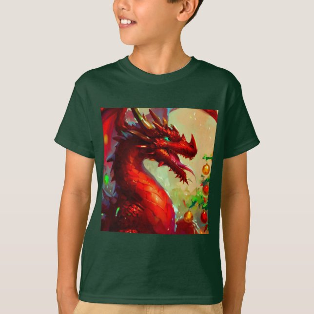 Christmas Dragon 1 T-Shirt (Front)