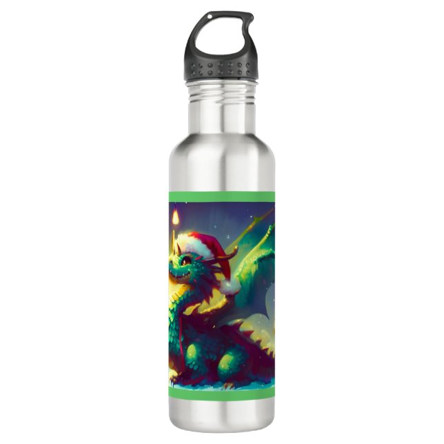 Christmas Dragon 3 710 Ml Water Bottle (Front)