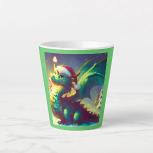 Christmas Dragon 3 Latte Mug