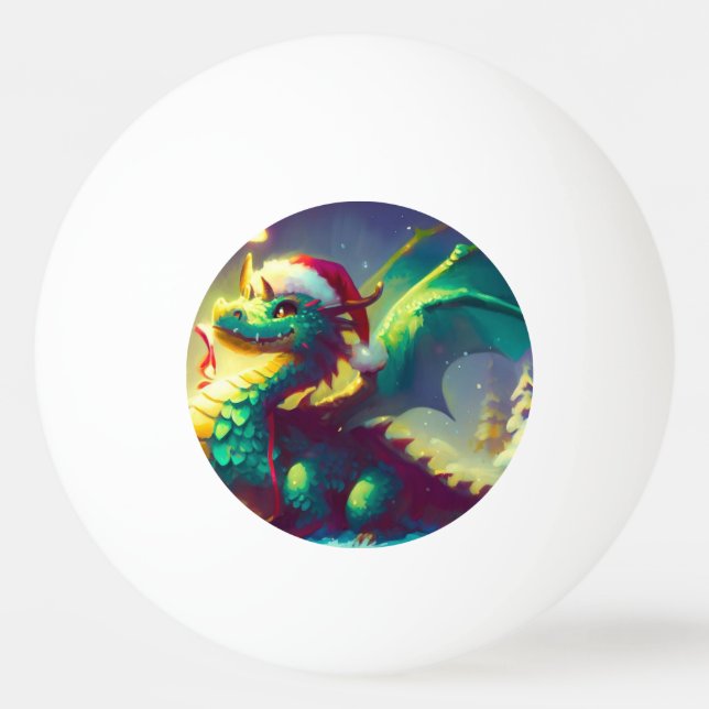 Christmas Dragon (3) Ping Pong Ball (Front)