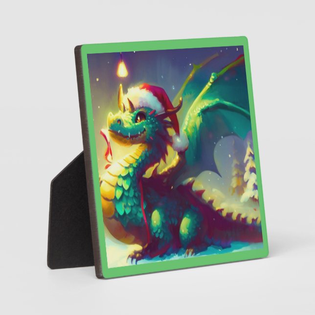 Christmas Dragon 3 Plaque (Front)