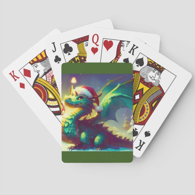 Christmas Dragon (3) Playing Cards (Back)