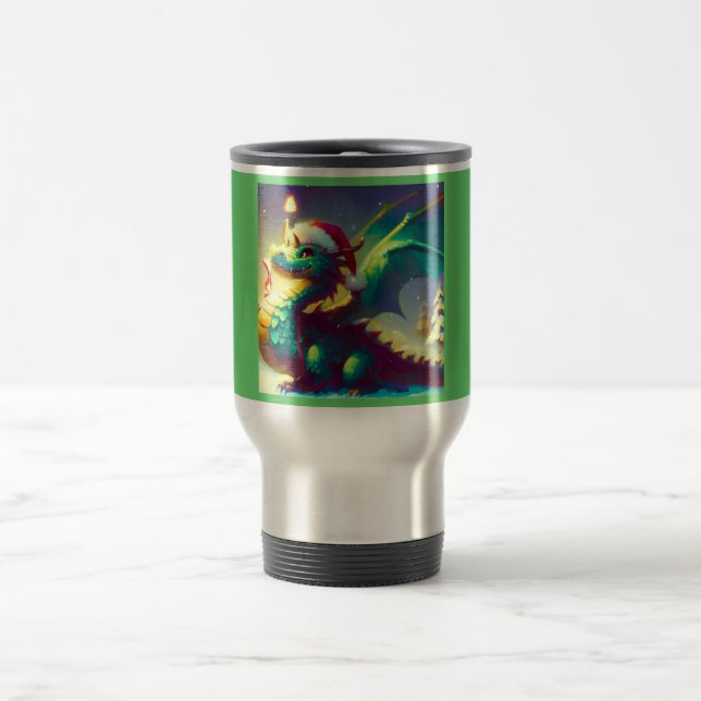 Christmas Dragon 3 Travel Mug (Center)