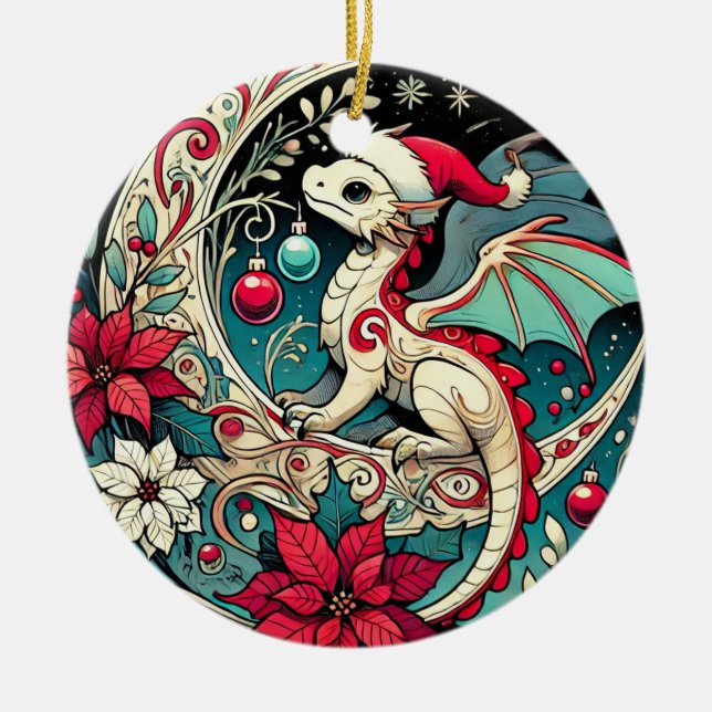 Christmas Dragon                                   Ceramic Tree Decoration (Front)