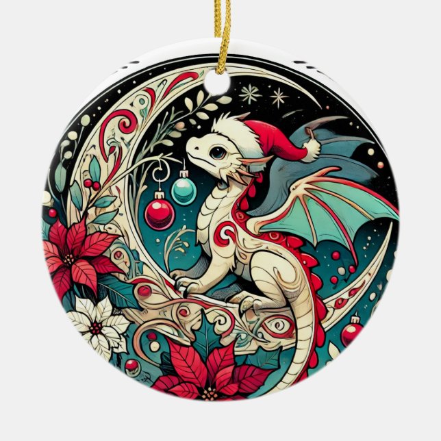 Christmas Dragon                                   Ceramic Tree Decoration (Front)