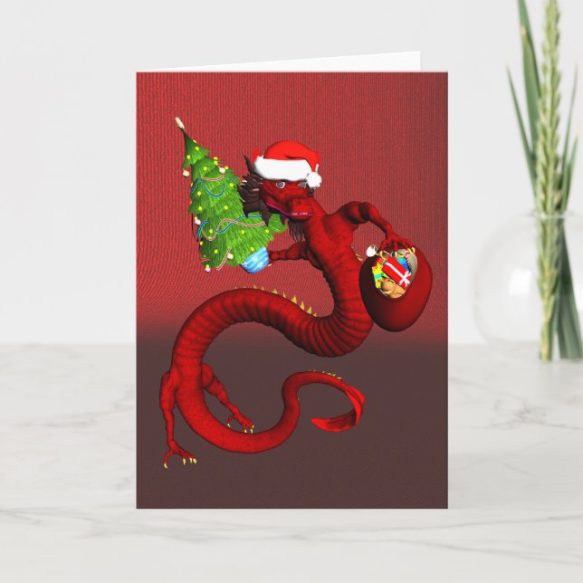 Christmas Dragon Holiday Card (Front)