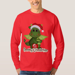 Christmas Dragon Holiday cartoon t-shirt