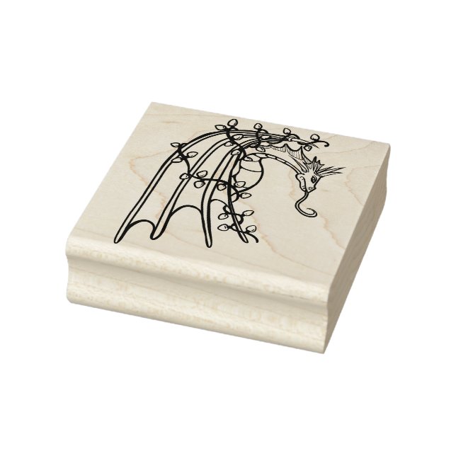 Christmas Dragon Rubber Stamp (Stamp)
