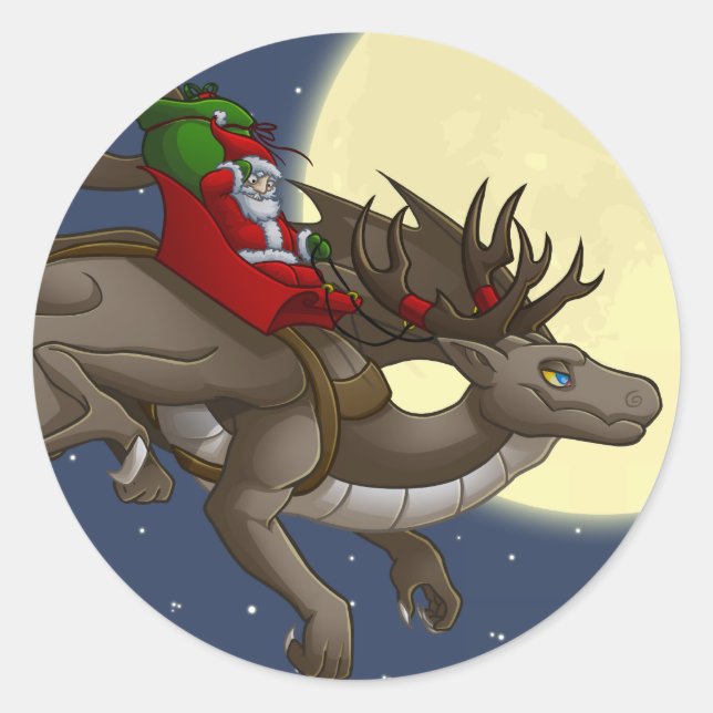 Christmas Dragon Sticker (Front)