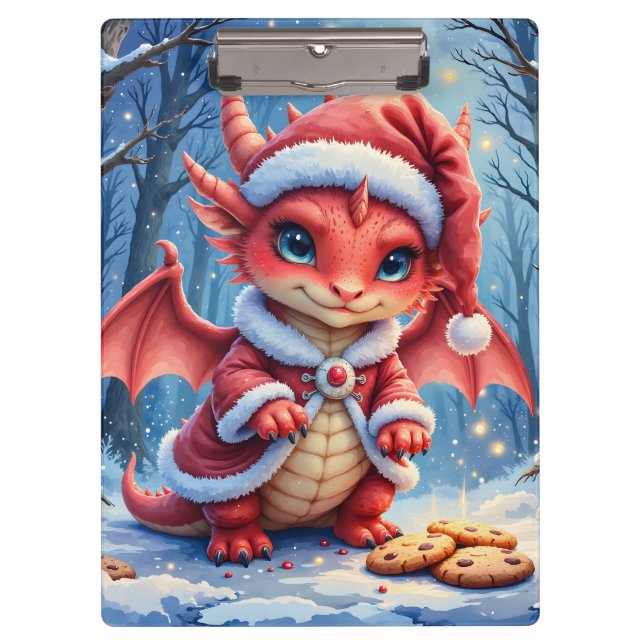 Christmas dragon, too cute to arrest,  clipboard (Front)