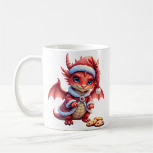 Christmas dragon, too cute to arrest, coffee mug