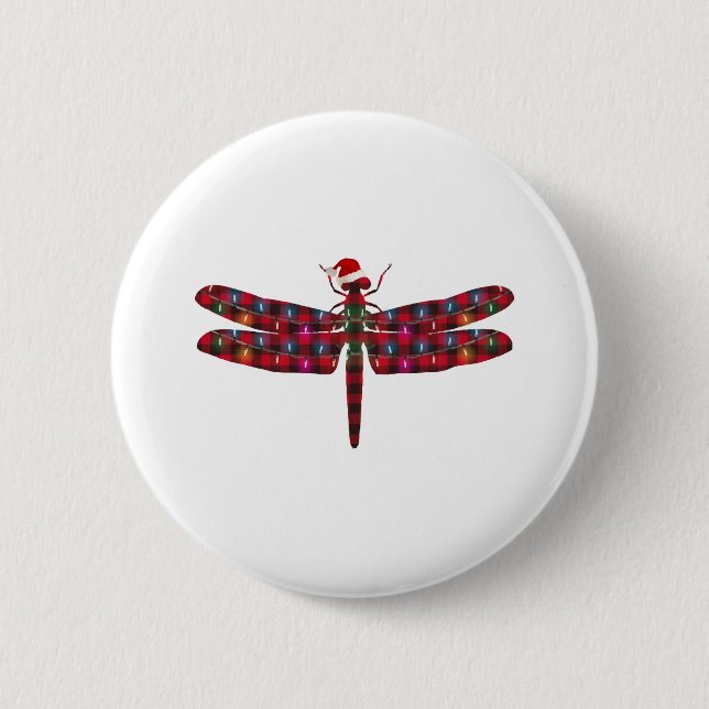 Christmas Dragonfly 6 Cm Round Badge (Front)