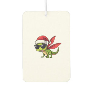 Christmas Dragonfly Santa Hat Funny Xmas Kids Car Air Freshener