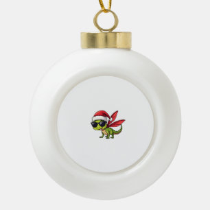 Christmas Dragonfly Santa Hat Funny Xmas Kids Ceramic Ball Christmas Ornament