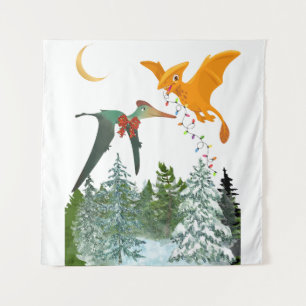 Christmas dragons tapestry