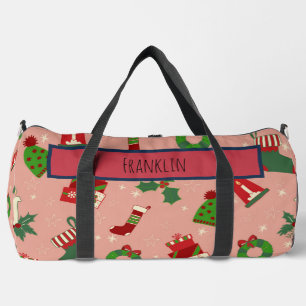 Christmas Drawing I Custom Name  Duffle Bag