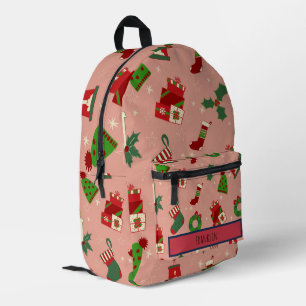 Christmas Drawing I Custom Name  Printed Backpack