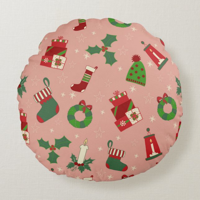 Christmas Drawing  Round Cushion (Front)