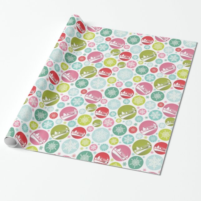 Christmas Dream Bubbles Wrapping Paper (Unrolled)