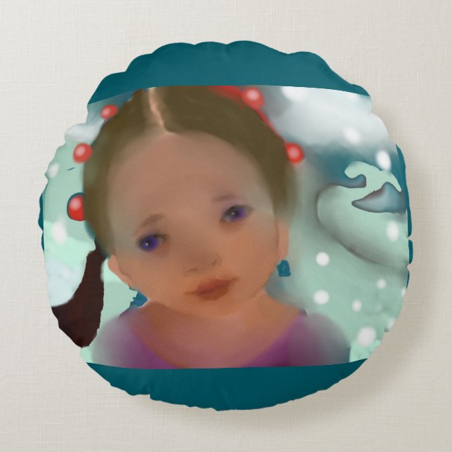 Christmas Dreams Round Cushion (Front)