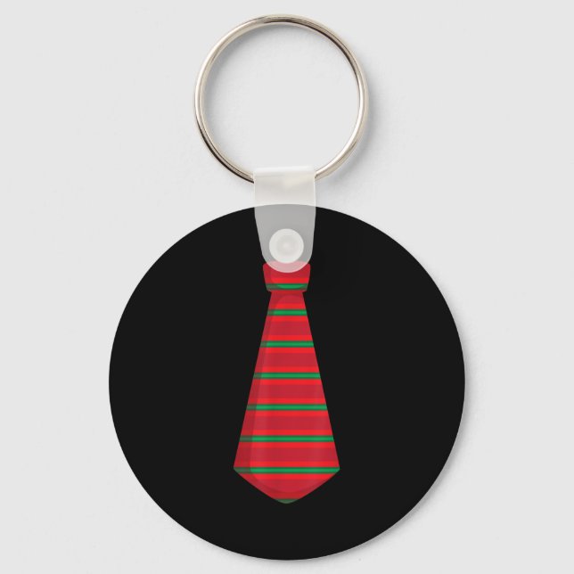 Christmas Dress Up Winter Tie Nye Necktie Ugly Xma Key Ring (Front)