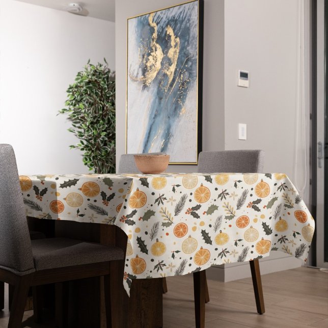 Christmas Dried Citrus Fruit Orange Lemon Holly Tablecloth (Creator Uploaded)