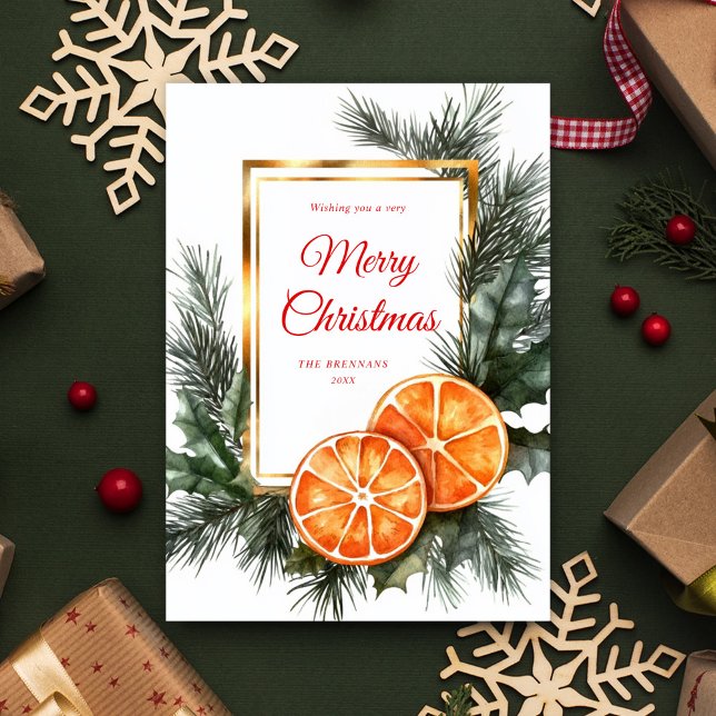 Christmas Dried Oranges Elegant Festive Citrus Holiday Card (Christmas Dried Oranges Elegant Festive Citrus Holiday Card)