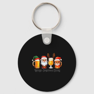 Christmas Drinking Merry Christmas Santa Beer Key Ring