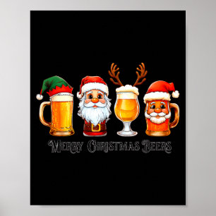 Christmas Drinking Merry Christmas Santa Beer  Poster