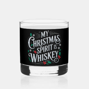 Christmas Drinking Whiskey Lovers Drinker Saying Glass
