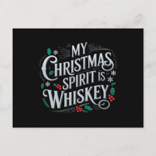 Christmas Drinking Whiskey Lovers Drinker Saying Postcard