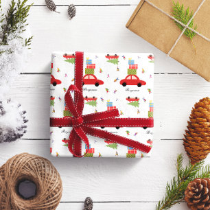 Christmas Driving Home Wrapping Paper 