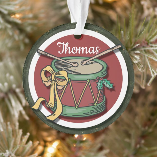Christmas Drum With Your Name Ornament (Tree)