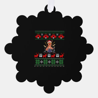 Christmas Drummer Reindeer Tree Decoration Card