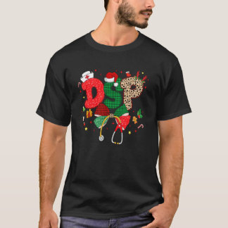 Christmas DSP Coquette Bow Stethoscope Nursing Xma T-Shirt