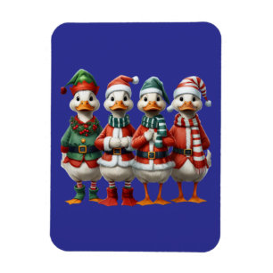 Christmas Duck Family Festive Holiday Decor Magnet