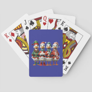 Christmas Duck Family Festive Holiday Decor Playing Cards