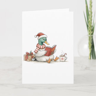 Christmas Duck Reading Book for Cosy Holiday Reade Card