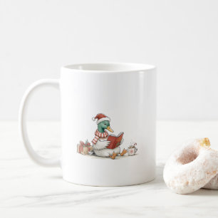 Christmas Duck Reading Book for Cosy Holiday Reade Coffee Mug
