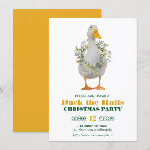 Christmas Duck the Halls Party Invitation