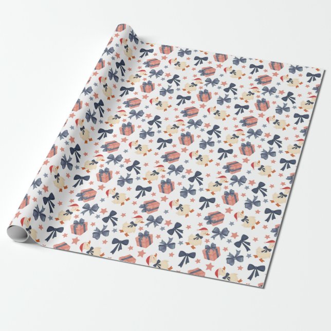Christmas Duck Wrapping Paper (Unrolled)