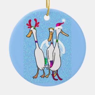 Christmas ducks ceramic tree decoration