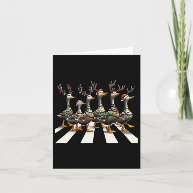 Christmas Ducks Cute Animals Christmas Lover Ducks Card (Front)