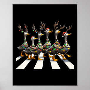 Christmas Ducks Cute Animals Christmas Lover Ducks Poster
