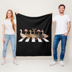 Christmas Ducks Funny Animals Xmas Farm Lover Gift Fleece Blanket