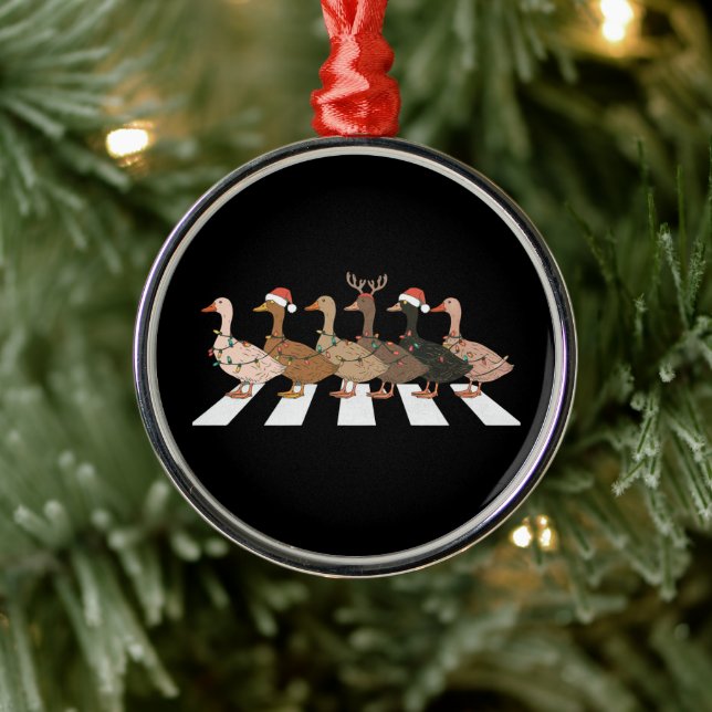 Christmas Ducks Funny Animals Xmas Farm Lover Gift Metal Tree Decoration (Tree)