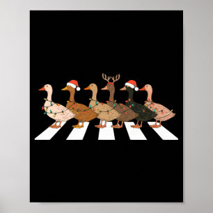 Christmas Ducks Funny Animals Xmas Farm Lover Gift Poster